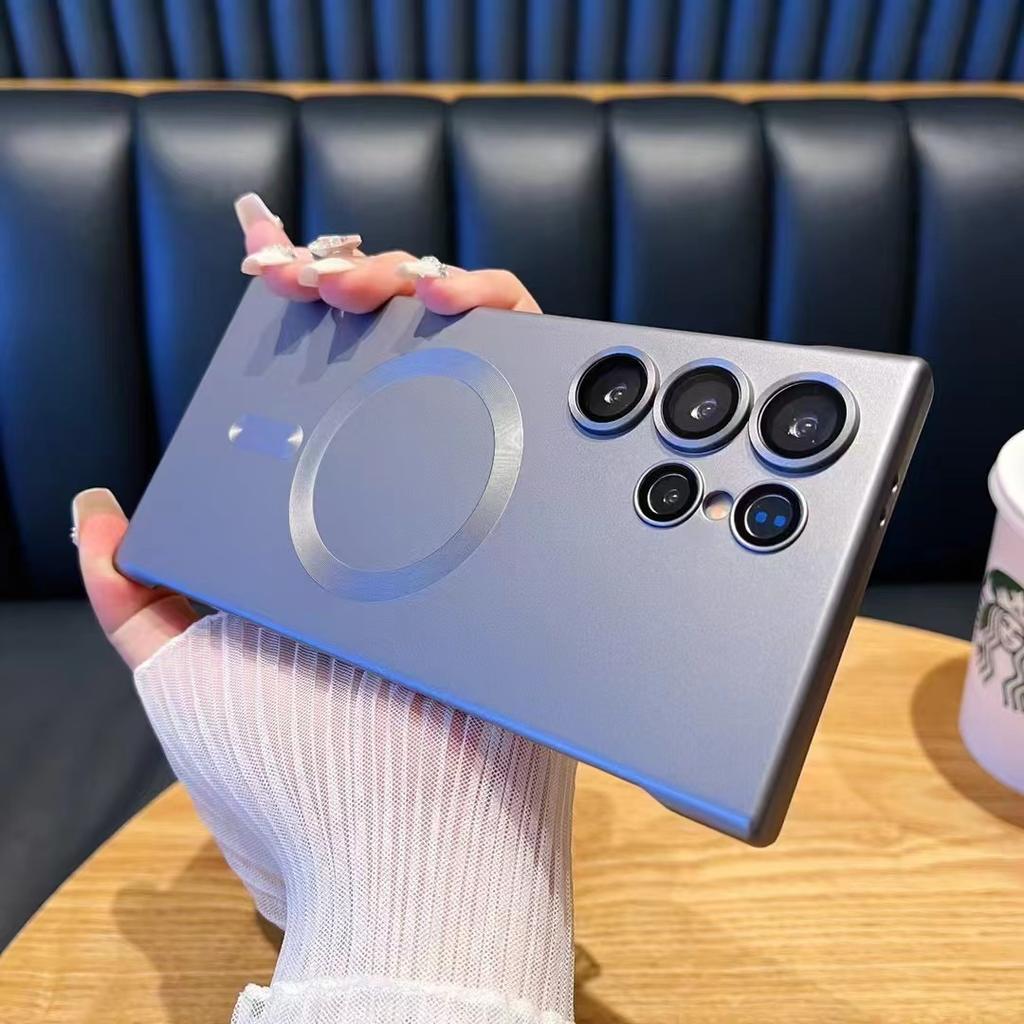 Matte Randlose Magnetische Ladehülle für Samsung S25Ultra und Stoßfeste Schutzhülle für SxS24ultra