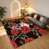 Skull Roses Living Room Nonslip Area Rug Soft Carpet For Bedroom Game Playroom Sofa Office Home Decor Doormat Christmas Gift C930534