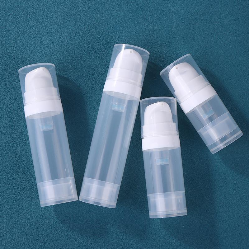 5-50ml Mini Přenosná Vakuová Lahvička s Lisovacím Typem Plnitelná Kosmetika na Make-up Pro Krémové Gely Hydratační Přípravky Lahvičky na Tekuté Pleťové Vody