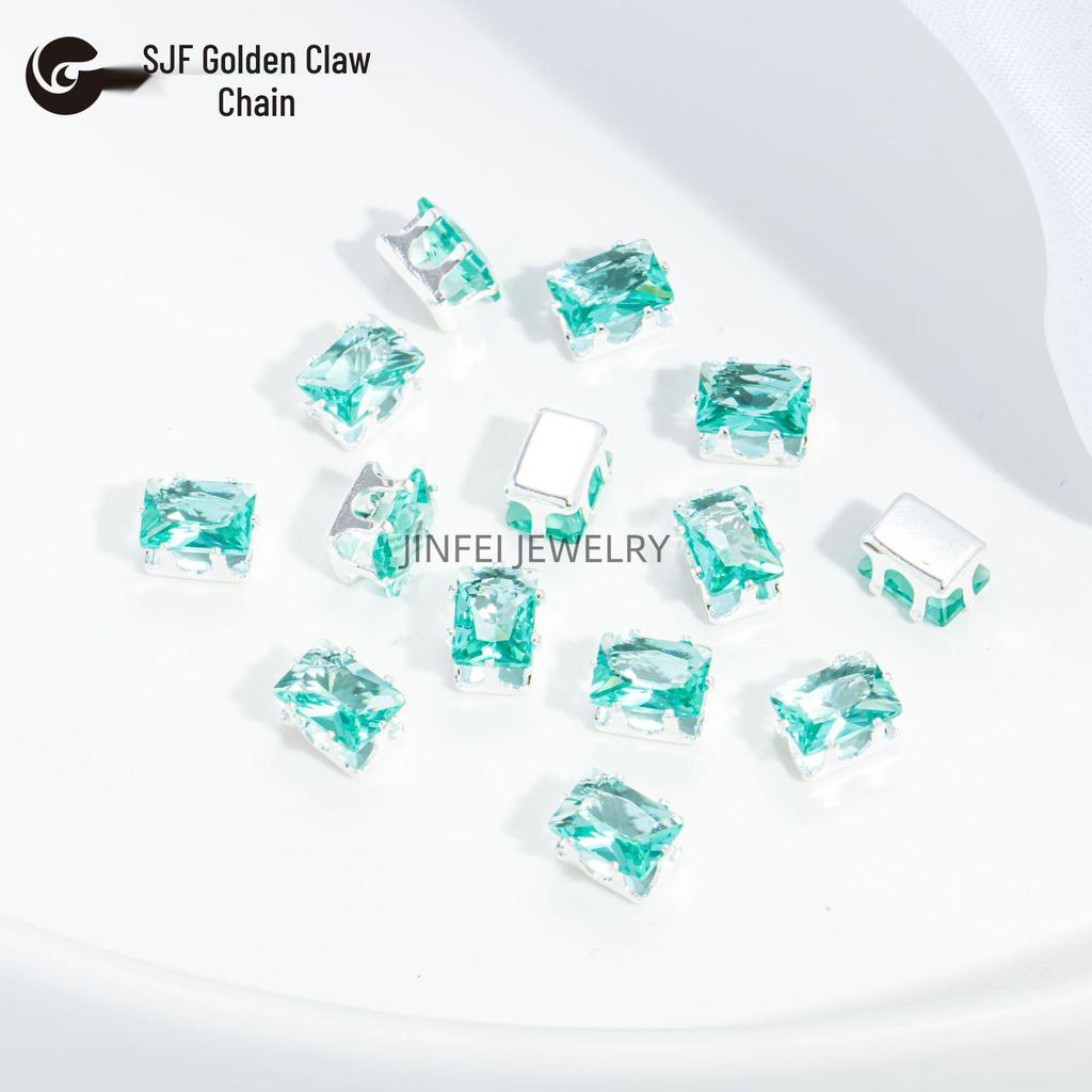 50-teiliges DIY-Schmuck-Set: Bunte rechteckige und quadratische Edelsteinbohrer