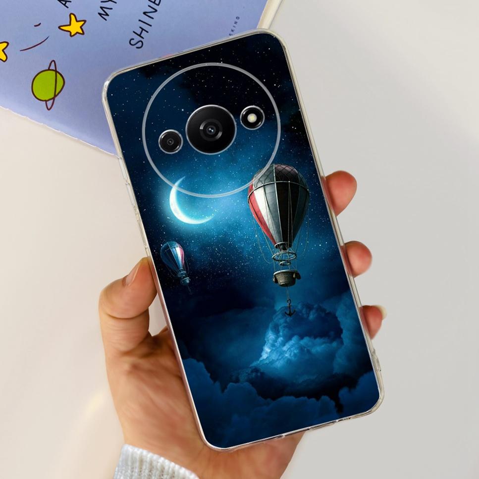 For Xiaomi Redmi A3 4G Case Fashion Girl Cartoon Print Soft Silicone Back Cover For Redmi A3 6.71" Shockproof Phone Case Funda
