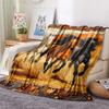 Horse Print Flannel Blanket, High Quality Comfortable for All Seasons, Home Decor, Warmth and Comfort, Perfect for Christmas Gifts