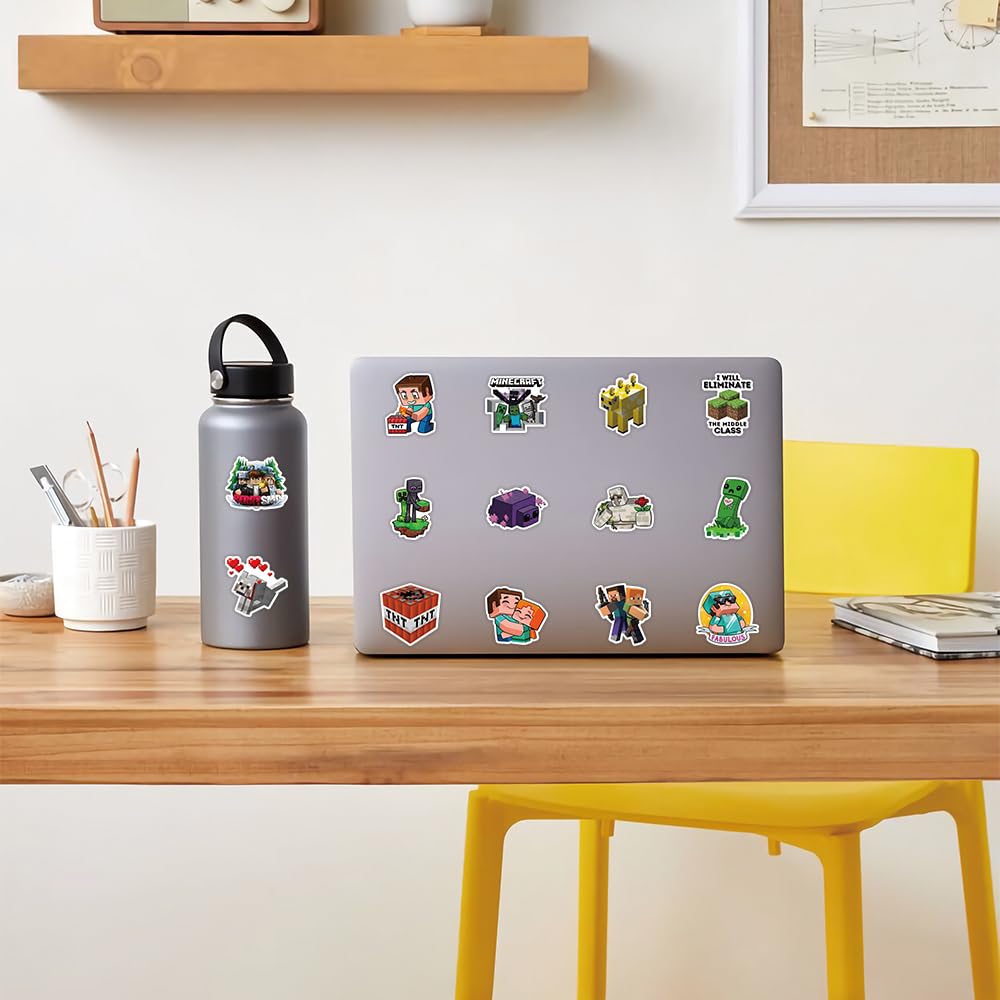 Minecraft Stickers Set Cute Anime Designs Waterproof Decals Stylish and Cute Comic Stickers for DIY Water Mobile Perfect for and - 50-Piece - - -