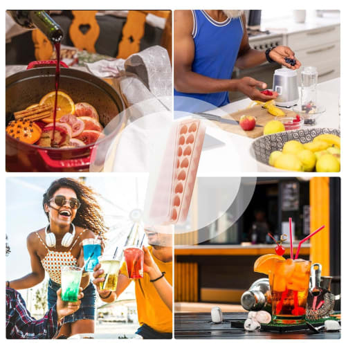 Gevrkjenp Heart-Shaped Ice Cube Tray, Heart Ice Cube Shape - Heart-Shaped Ice Tray for Freezers, 24-Grid Ice Tray with Lid for Easy Removal, Mini Hear