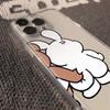 Cute bear applies to Apple iPhone13/14/15 mobile phone case rabbit back 12/11/XR space case 7