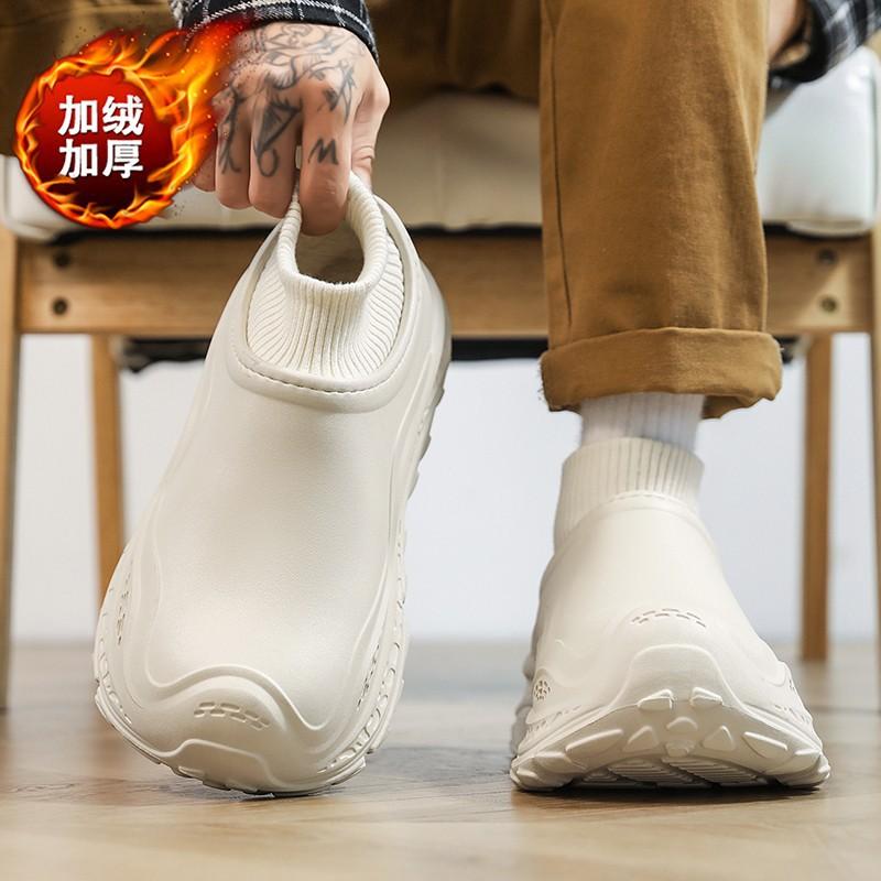 Cotton slippers, winter fleece, thickened sock covers, cotton shoes, indoor home thick-soled non-slip warm bag heel slippers