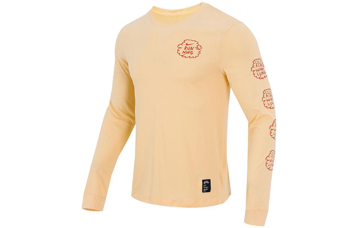Nike T Shirts Men s Apricot Crew Neck Moderate AO0653-734 L
