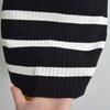 Pure Desire Style Contrast Color Stripe Cami Knitted dress Women clothes Summer Slim fit Slimming Sheath Skirt