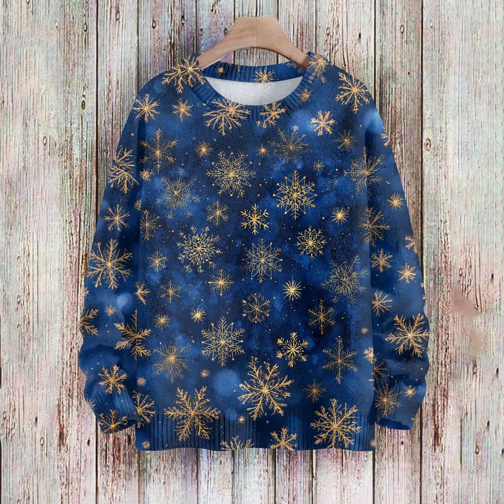 Suéteres de Natal para mulheres, suéter de malha, camisa fofa, outono, gola redonda, pulôver, tops