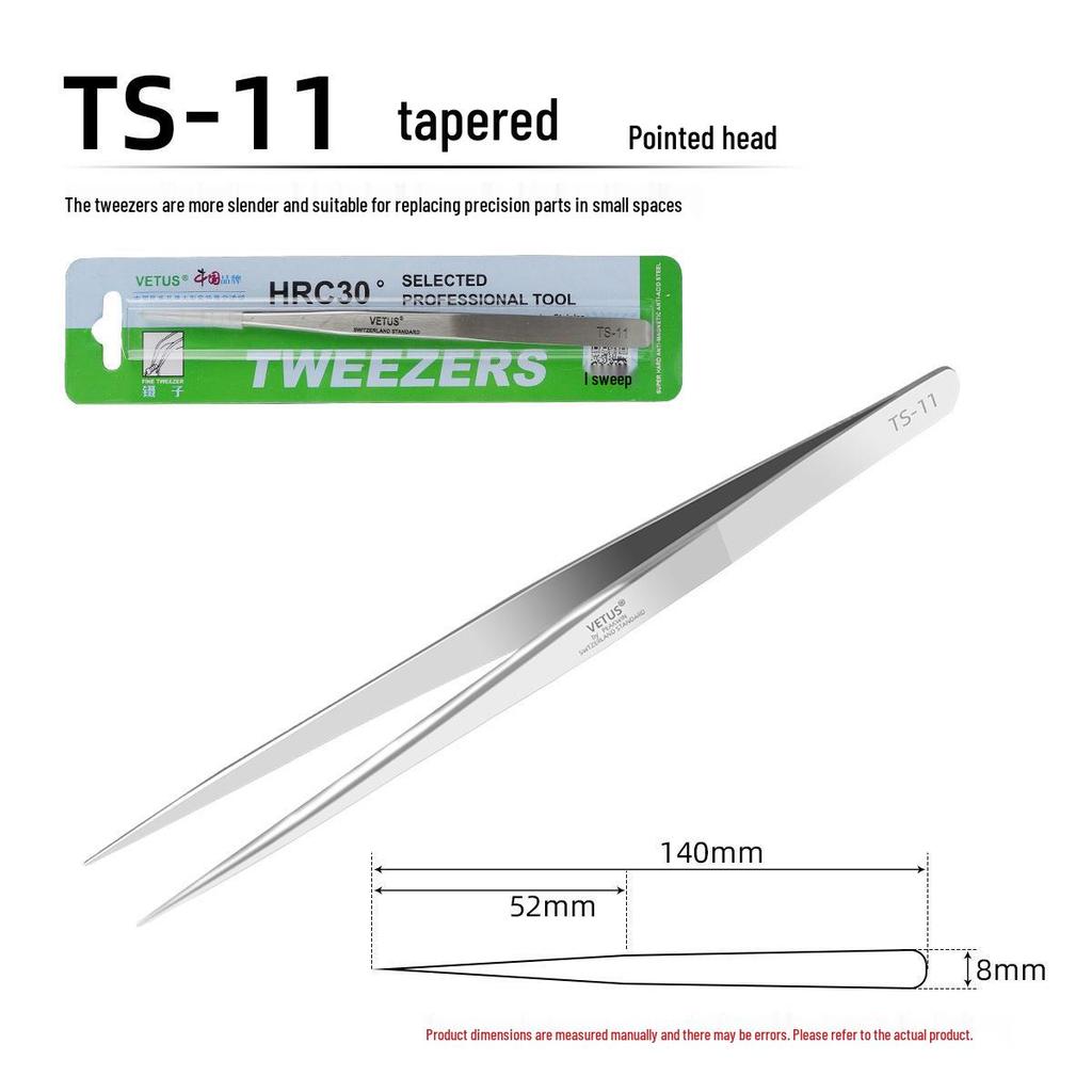 Genuine VETUS Precision Stainless Steel Tweezers TS-11, TS-12, TS-15 for Mobile Phone Repair