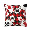 Poker Four Suits Pillow Covers Decoration Kawaii Card Game Players Cushions for Sofa Square Pillowcase