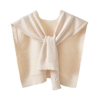 Knitted Shawl Women S Solid Color Shoulder Lap Thin Cardigan Tie Scarf