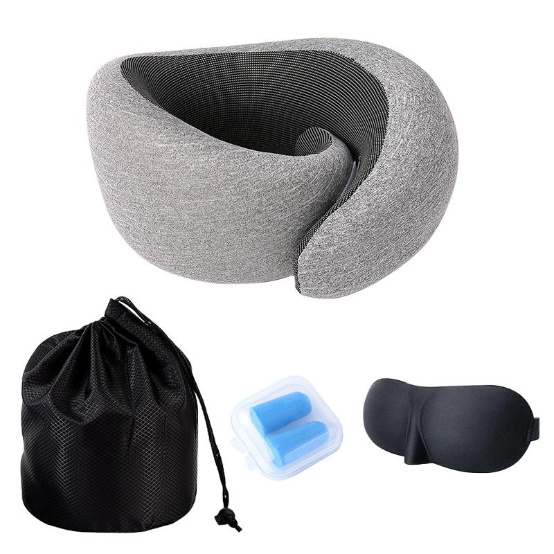 

Подушка для шеи U-образной формы из пены с эффектом памяти Snail Travel Neck Pillows Portable Stern Vertebra Airplanes Noon Break Pillow Relax серый