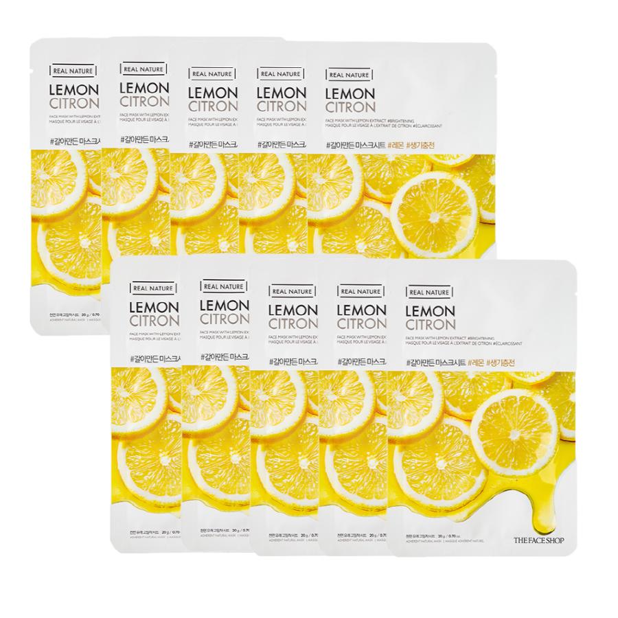 The Face Shop Lemon Real Nature Mask Sheet (1 Sheet × 10 Packs)