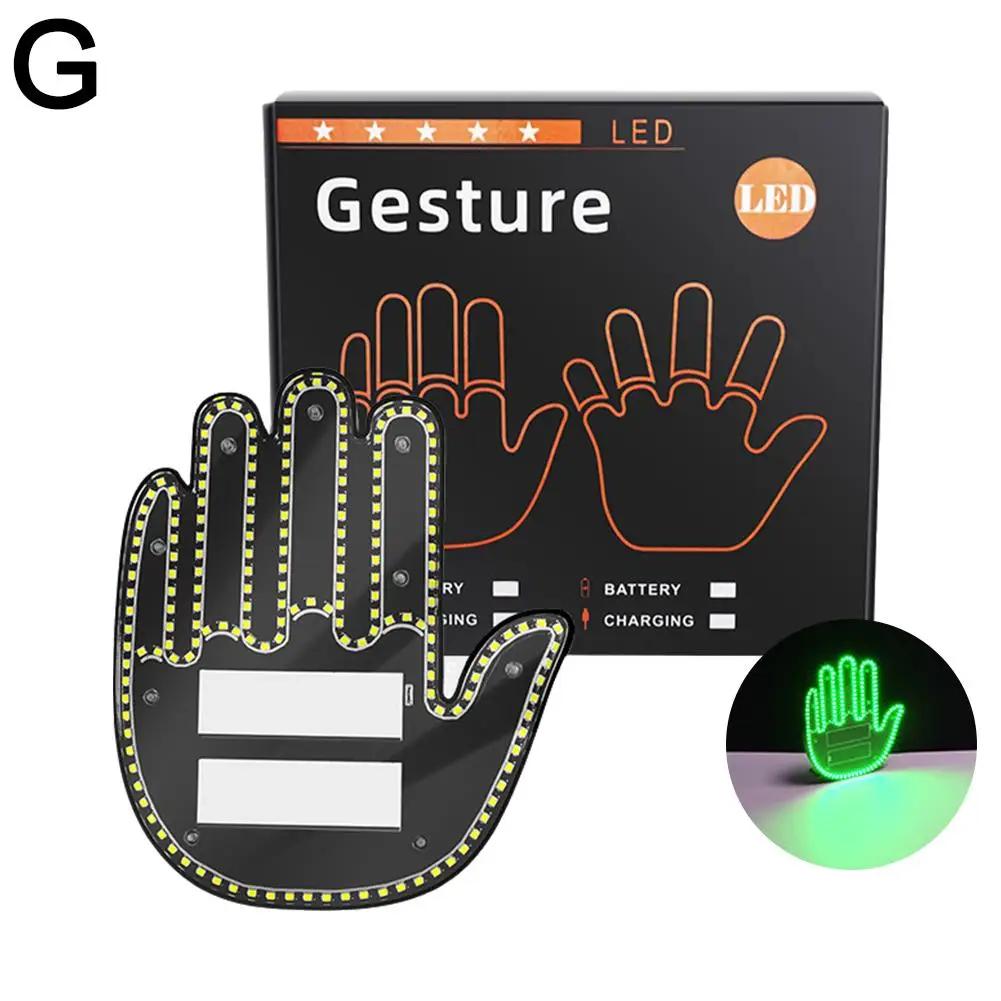 

Автомобильный светодиодный индикатор жестов, радужная подсветка, аксессуары для рук, украшение с лампой, забавный пульт дистанционного управления с пальцем, Z3L0