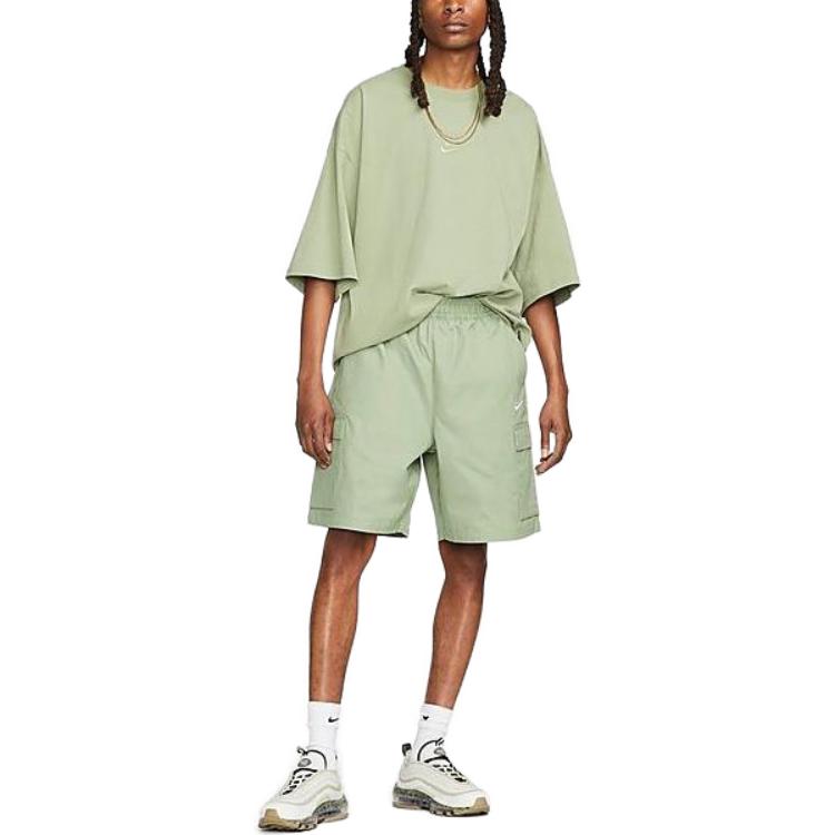Nike Embroidered Logo Elastic Waist Shorts Men Bottoms Green FB1246-386