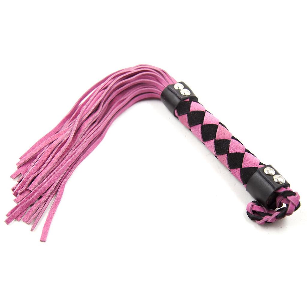 VaHppy Leather Whip SM BDSM Sex Games Toys Role Play 38CM 120G Tassel Tail Cowhide Braided Handle 7colors