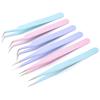 2pcs Anti-static Stainless Steel Tweezers Set Makeup Nail Art Eyelash Extension Tweezer Handmade Tool Kit for Maintenance Repair