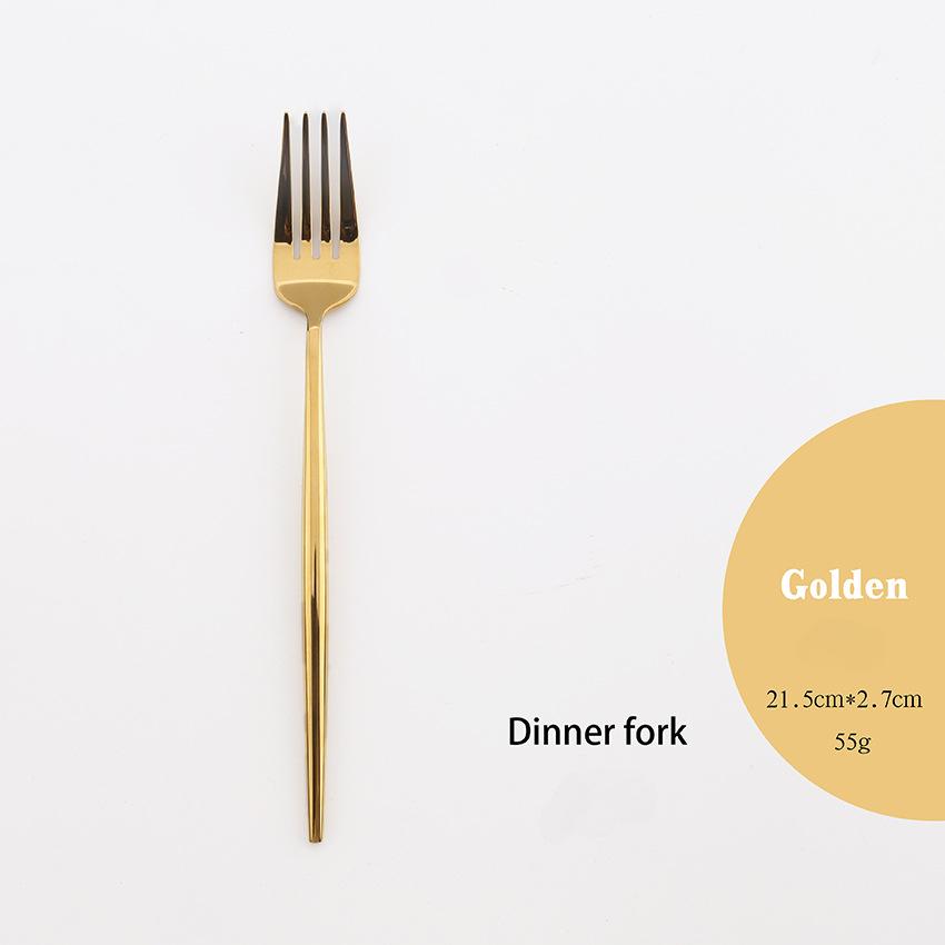 HANYANG 304 cuillères, fourchettes et baguettes en acier inoxydable miroir Portugal couteaux et fourchettes plaqués or argent brillant vaisselle occidentale d'hôtel