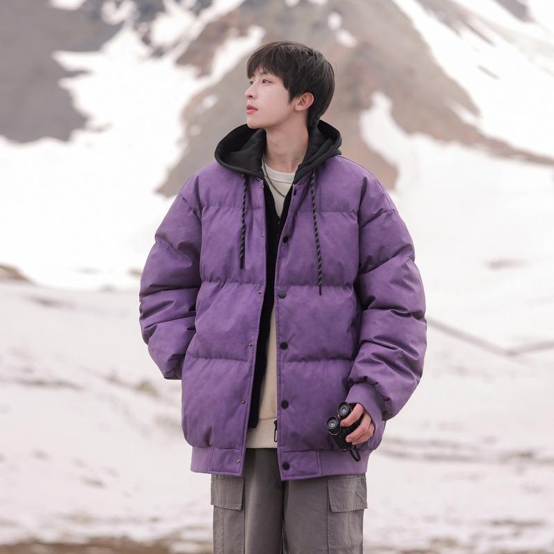 Men's Winter Thickened Hooded Cotton Jacket - Two-Piece Design, Warm Casual Outerwear