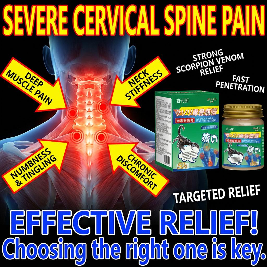 Daily Care Scorpion Venom Cream for Cervical Spondylosis Discomfort Neck Muscle Tension & Fatigue Relief Herbal Ointment