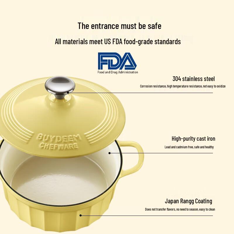 Buydeem Enamel Cast Iron Pot