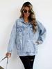 European High-End Women's Trendy Ripped Denim Jacket: Harajuku Style