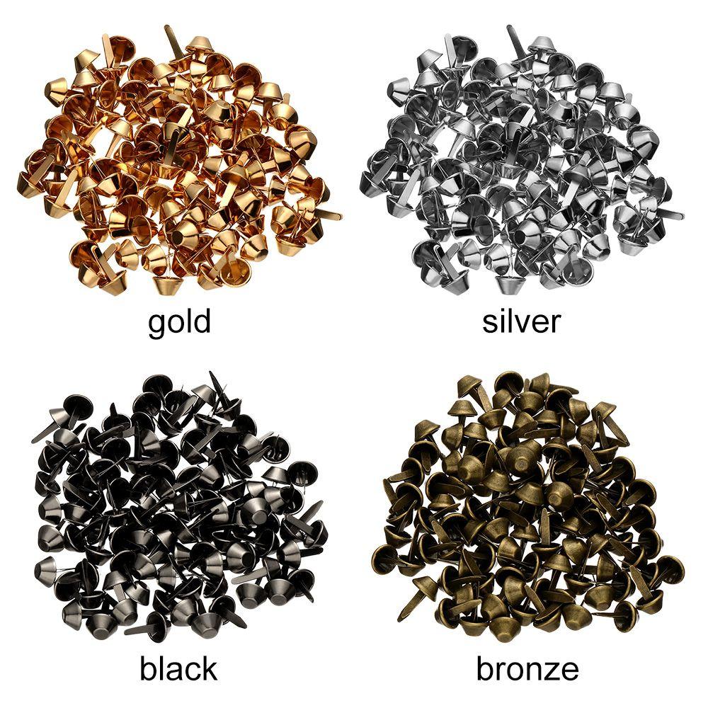 100Pcs/Set 12mm Punk Purse Handbag Pierced Jewelry Making Retro Rivets Metal Feet Studs Bag Accessories