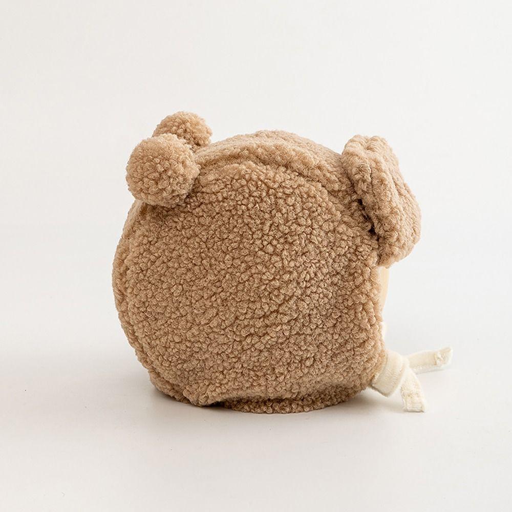 0-8Months Newborn Infant Bonnet with Earflap Toddler Thicken Hats Bear Winter Baby Hat Girls Boys