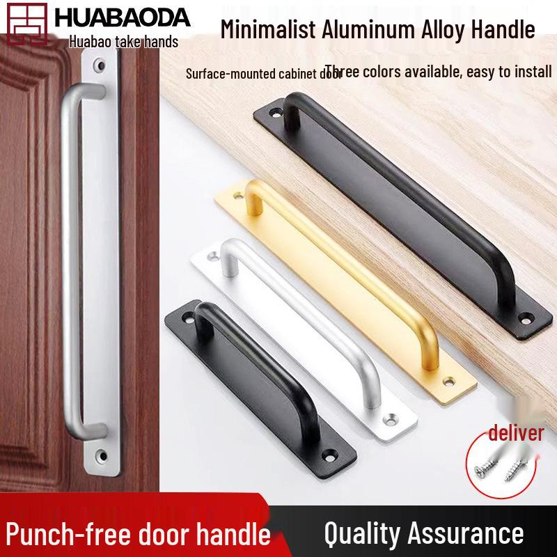 Aluminum Alloy No-Drill Handle for Wooden and Sliding Doors and Windows