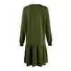 Women's  Long Sleeve Pullover Top Knit Ribbed Knit Patchwork Sweatshirt Dress Casual  Dresses