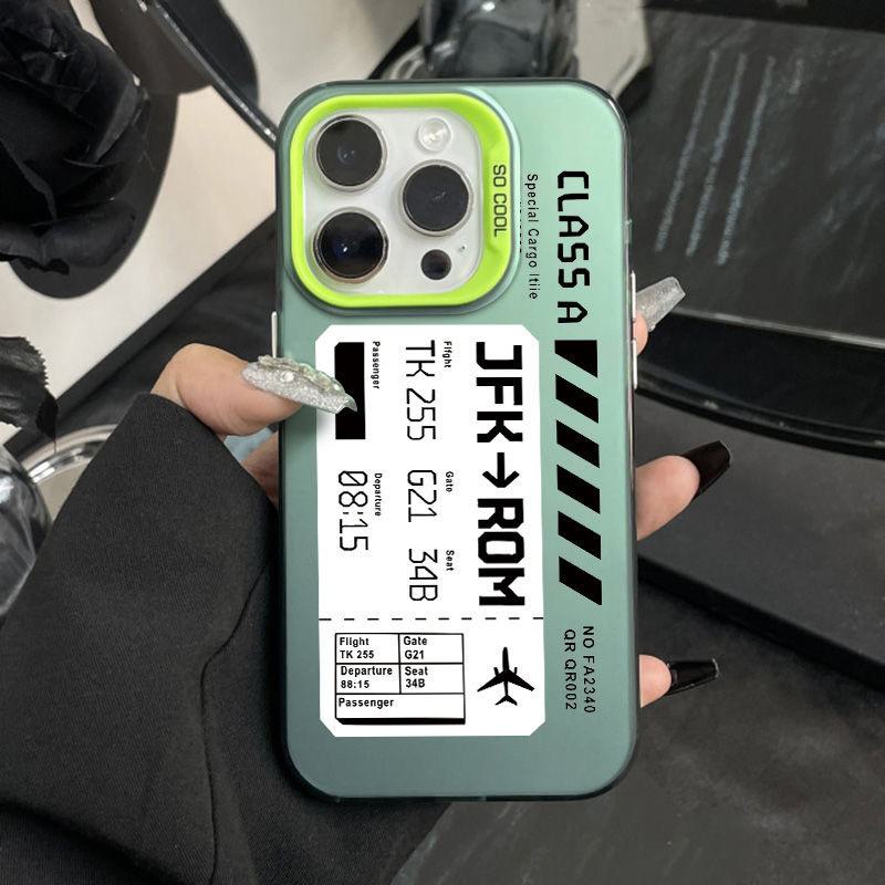 iPhone15Pro Boarding Pass Mobile Phone Case for Apple 14/13/12/11/XsMax/Xr/X