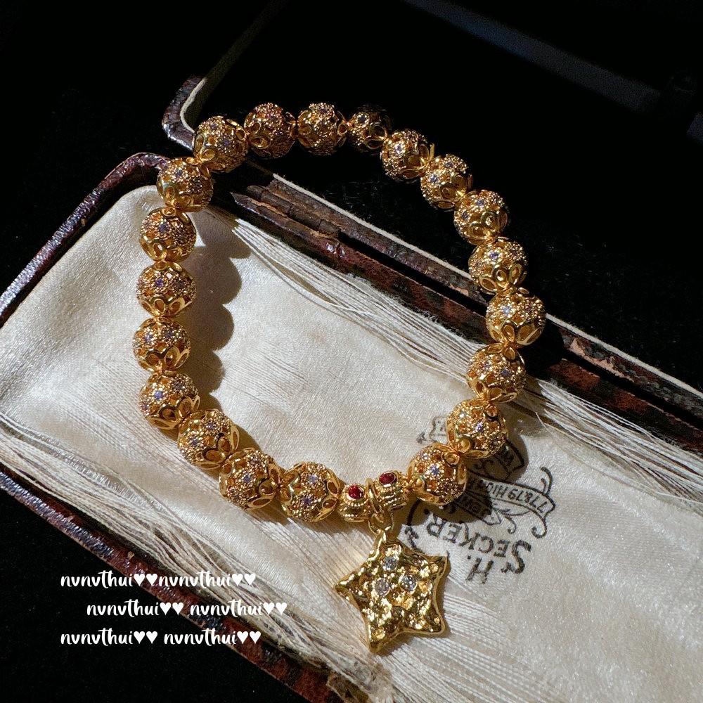 Lace Honeycomb, Wave Gem Bracelet, Antique, 18K Gold Plated, Silk Chisel Ball Zircon Bracelet