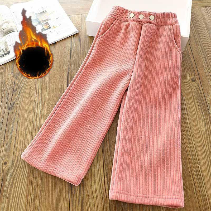 

Девочки Толстые Теплые Брюки Зима Осень Большие Дети Плюс Бархат Широкие Брюки Детские Утепленные Повседневные Длинные Брюки 4-12 Лет 140