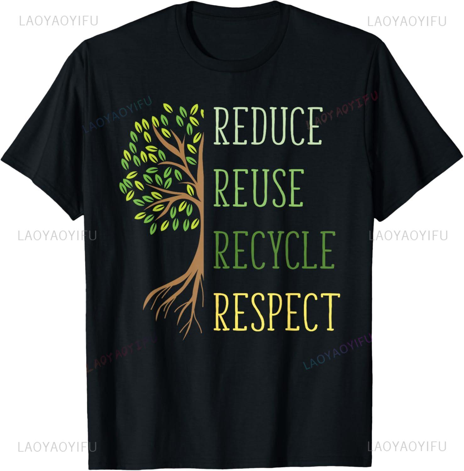 Earth Day Shirt Reduce Reuse Recycle EnvironUnisextal Ecology TShirt Funny Summer Tops Vintage T Shirt Camisas Streetwear S