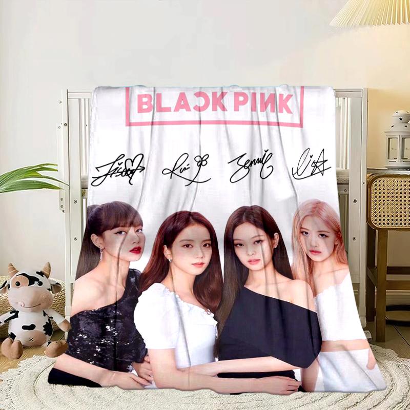 kpop pink Show Performance Blanket Flannel Blanket for bed, sofa, Camping, Hiking, Picnic Essentials, gift for family Fan gifts