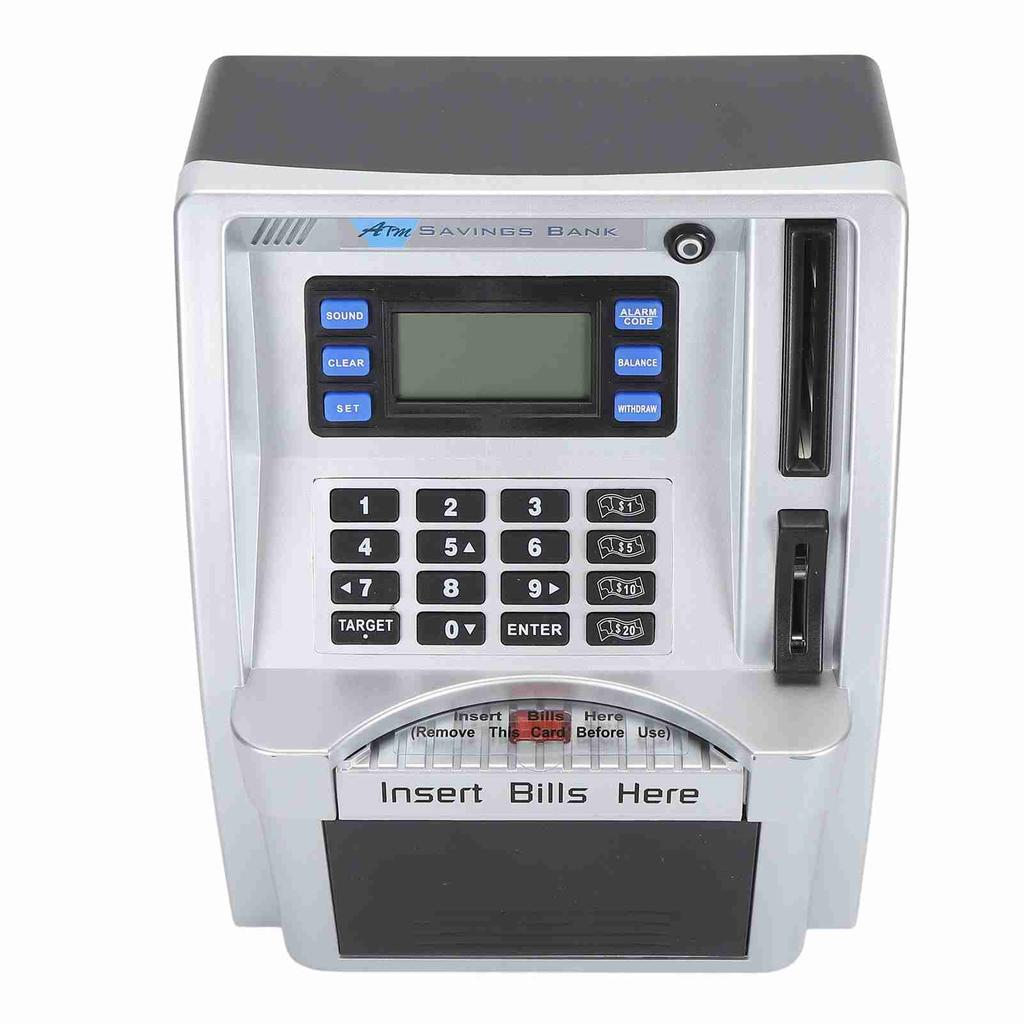 Electronic ATM Piggy Bank Creative Password Cash Coin Can Self Rolling Bill Cash Saving Box with LCD Screen