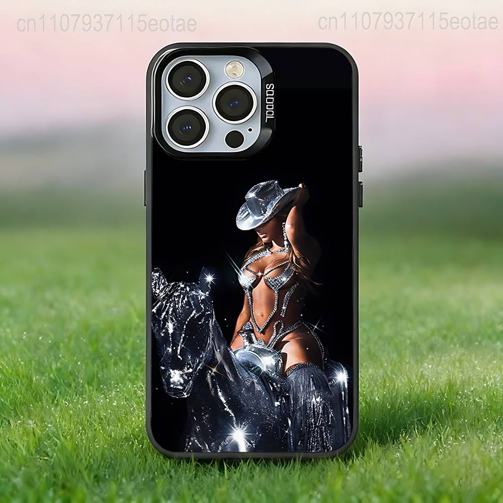 B-beyonce Cowboy Cool singer  Phone Case For iPhone 17,16,15,14,13,12,11,Pro,Max,Plus,E,Air,Mini Black IMD Cover iPhone17pro