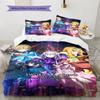 Sword Art Online Muster Bettwäsche-Set Bettbezug Kissenbezug Heimdeko Geschenk (1 Bettbezug + 2 Kissenbezüge, ohne Füllung)
