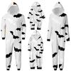 Halloween-printet Familie-matchende Hettegenser med Langermer og Glidelås Hettegenser Jumpsuit Sett