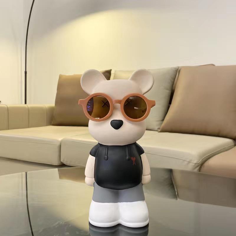 Cartoon Bear Piggy Bank: Creative Modern Ceramic Ornament for Living Room