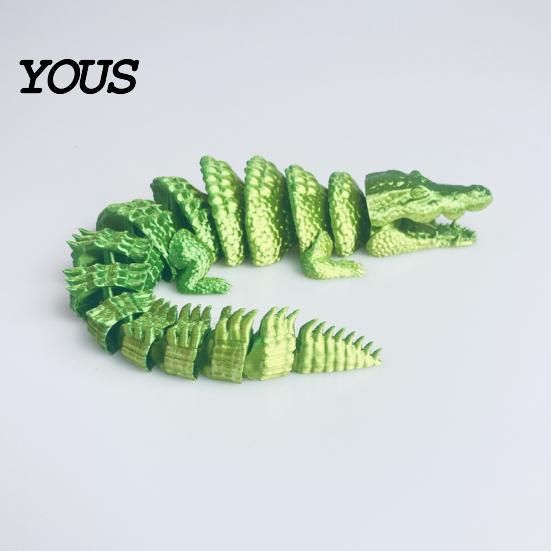 3D Printed Fidget Animal Crocodile Toy, Articulated Figurine, Realistic Flexible Party Favors for Children Reptile Sensory Desk Ornament Stress Relief