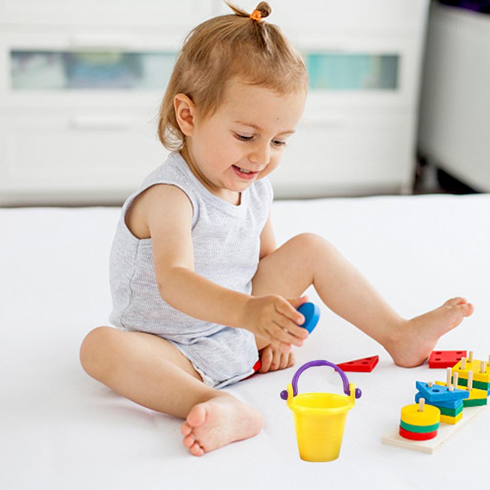 10 Pcs Mini Buckets Crafts Sand Toys Beach Plastic Miniature Pail Small House Decoration