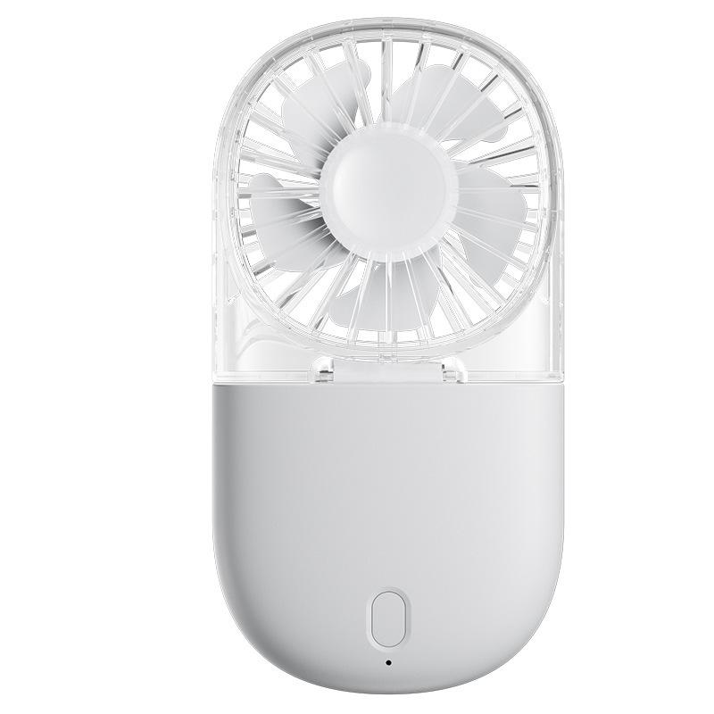 25th Anniversary Transparent Foldable Mini Fan for Travel, Camping, and Neck Hanging 65*25*125mm