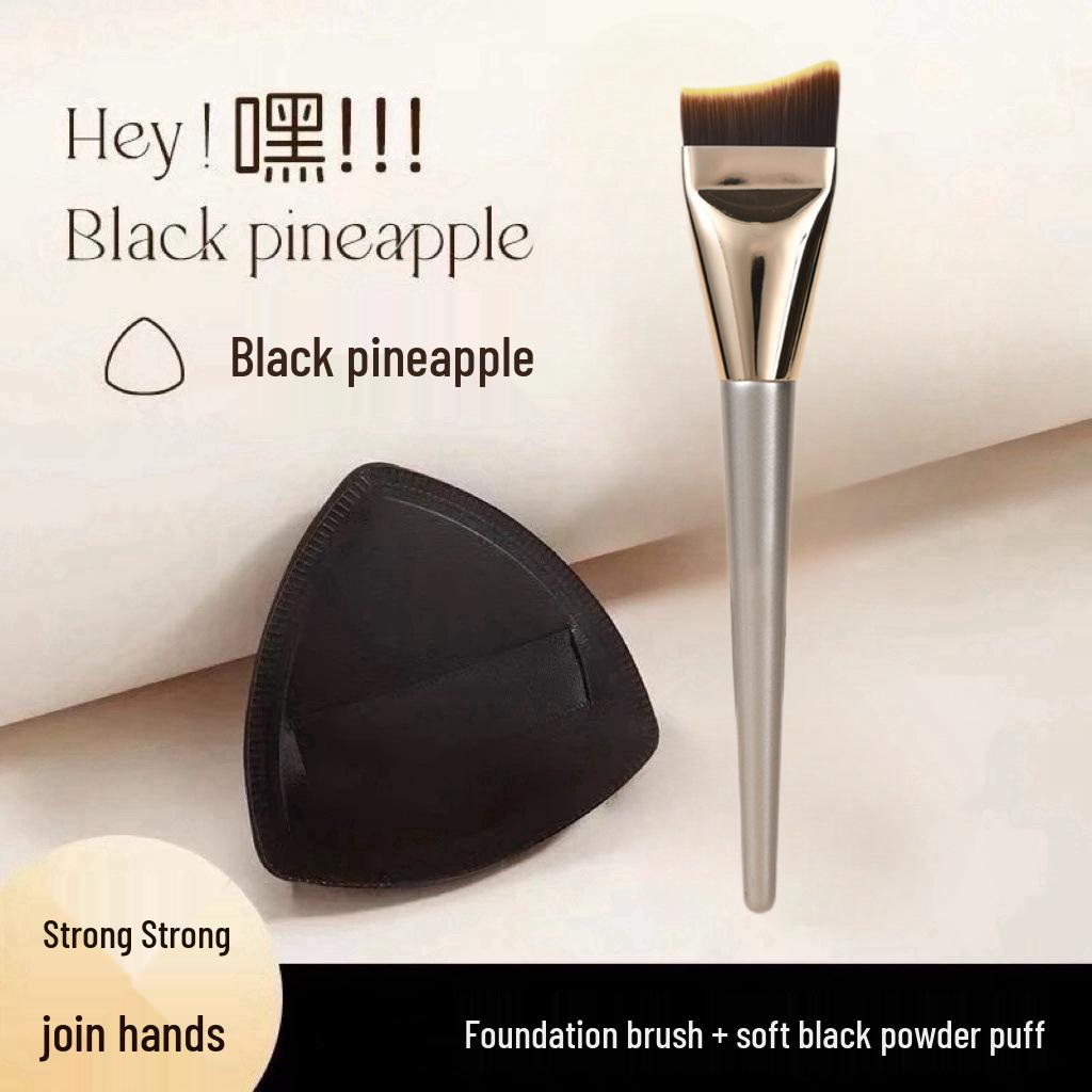 Ultra-Thin Flat Head Angled Foundation Brush - Streak-Free Makeup, Perfect for Beginners