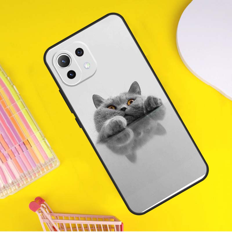 Beautiful Grey British Shorthair Cat Cover For Xiaomi 13 14 Ultra 11T 12T 13T 14T Pro POCO X7 Pro X3 X5 F3 F5 F6 M6 X6 Pro Case