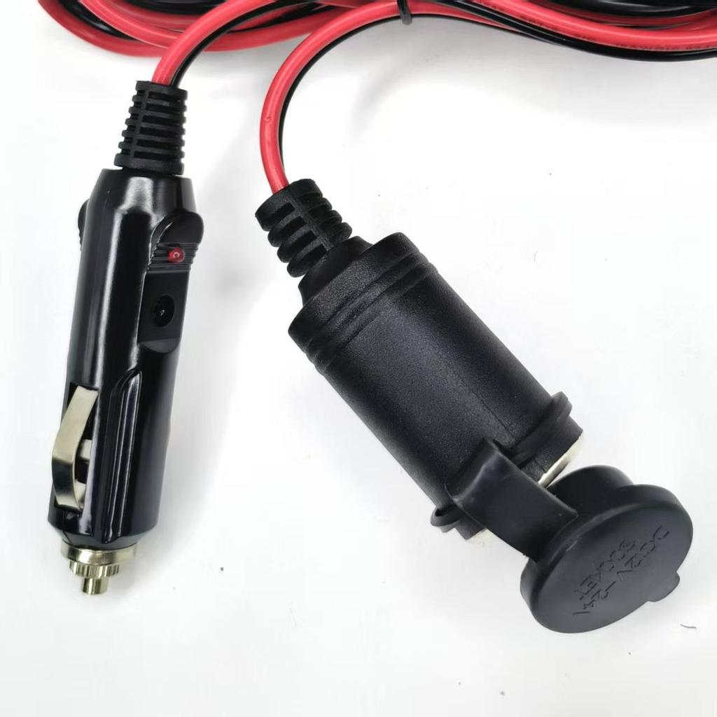 Cigarette Lighter Plug Extension Cable with Bullet Terminal and Customizable Length