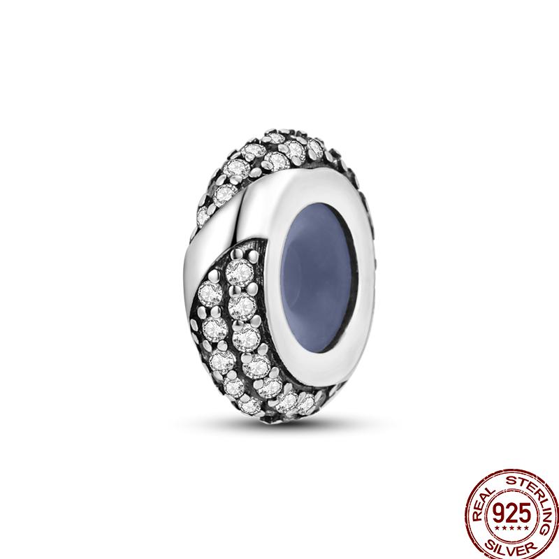 Shiny Zircon Round Beads Copper Pendant For 3Mm Original Bracelet Diy Jewelry Gift Birthday Anniversary