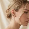 Zircon Pearl Crystal Earrings Personality Fish Tail Stud Earrings  Women's Jewelry