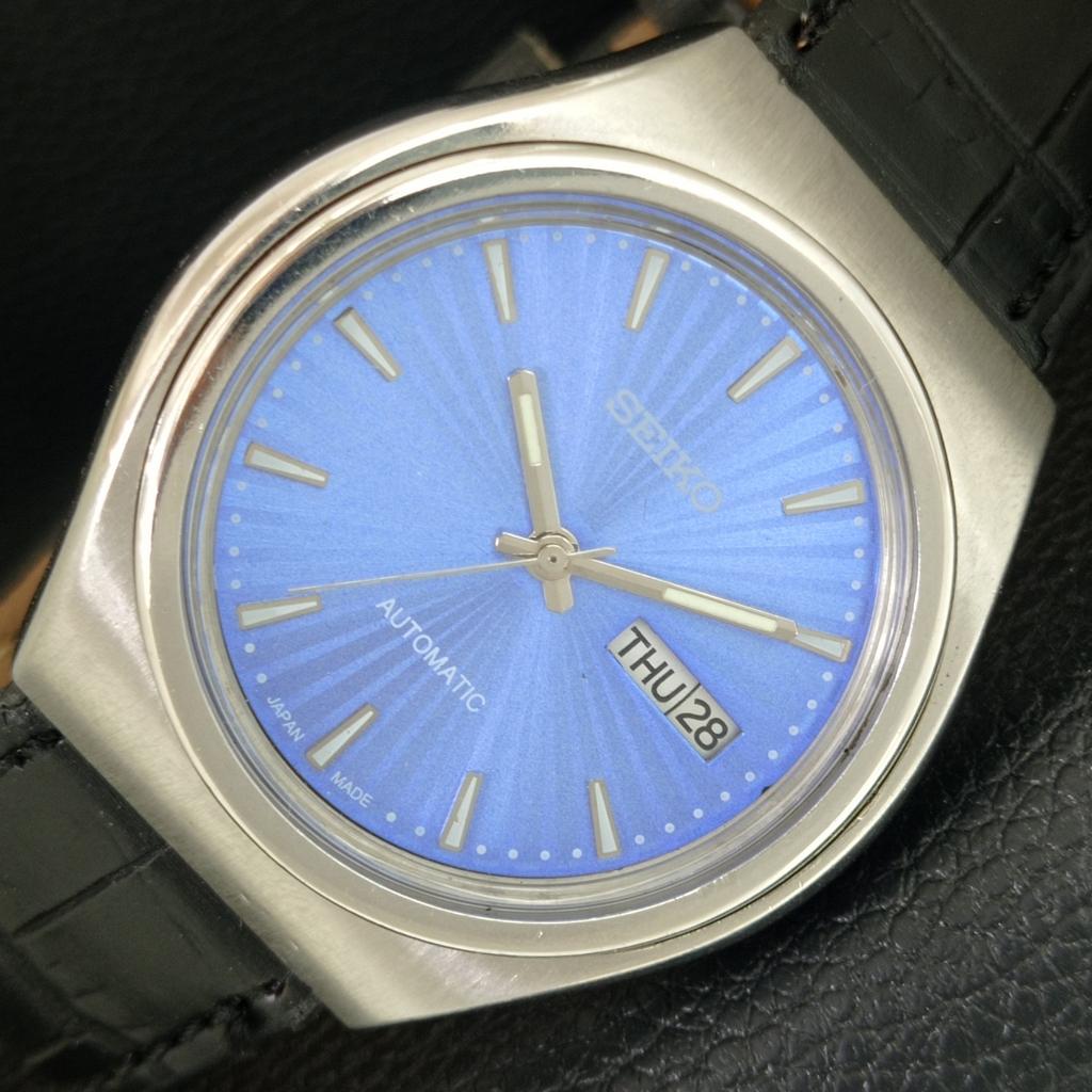 RARE VINTAGE SEIKO AUTOMATIC 6309A JAPAN MENS BLUE COLOR DIAL WATCH a709506-1